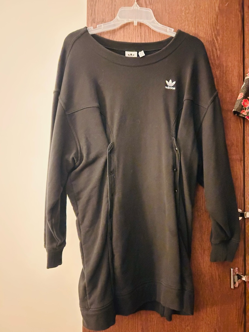 LIMITED EDITION ADIDAS Black Trefoil Crewneck Sweatshirt Dress